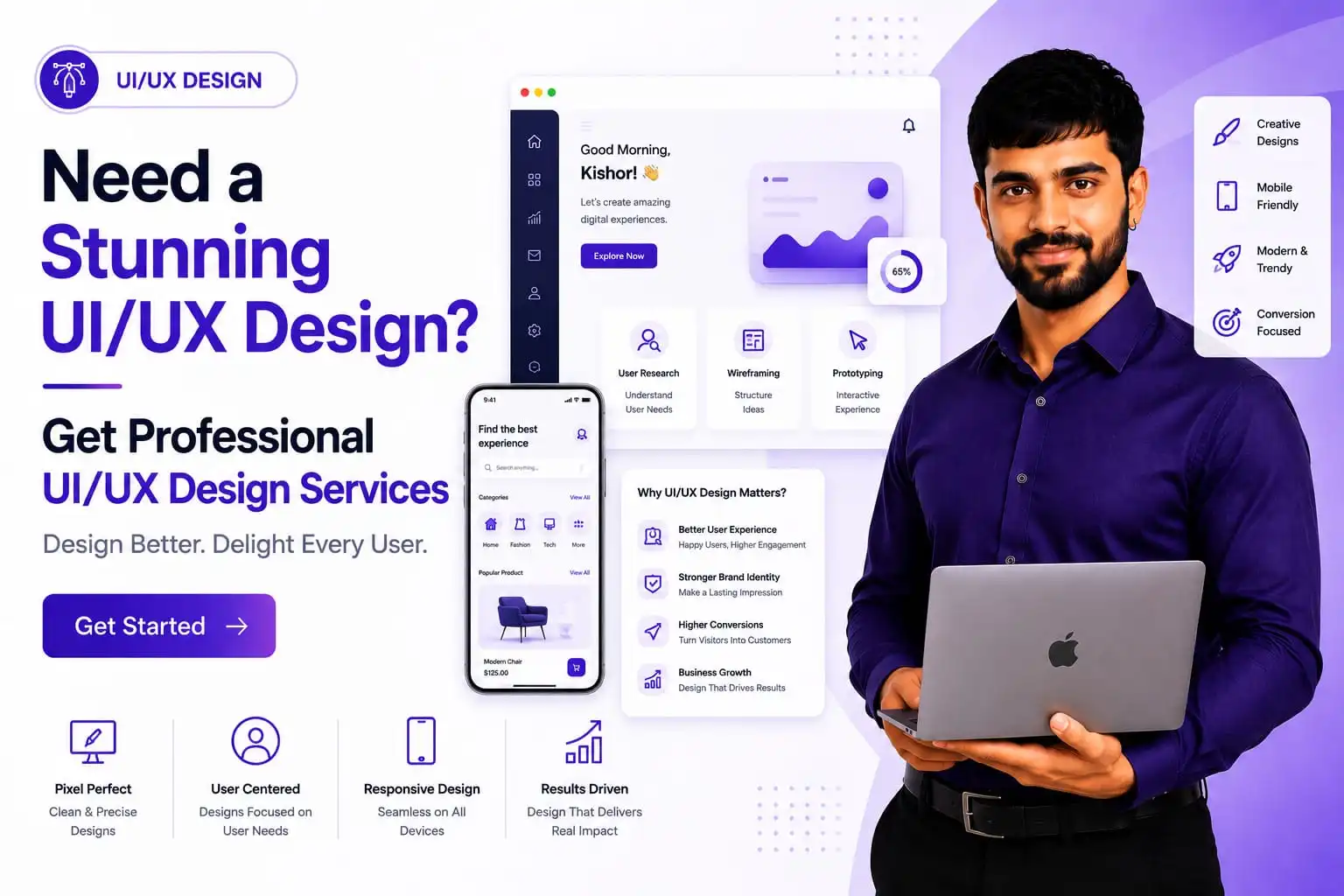 UI/UX Design service by Kumarinfotech