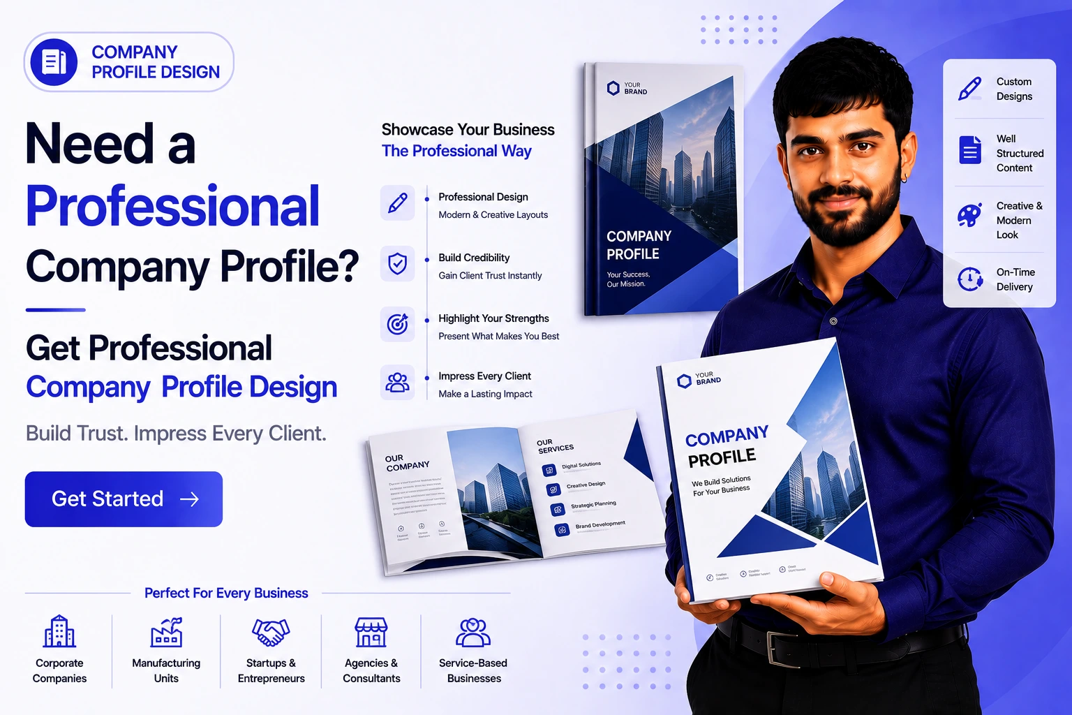 Company Profile Design service by Kumarinfotech